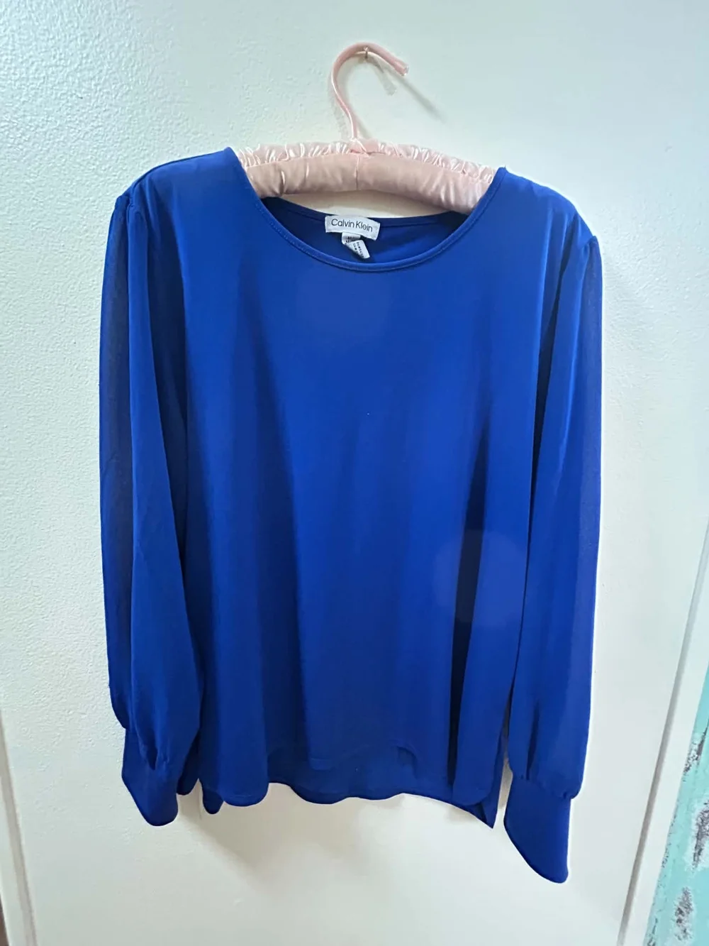 Calvin Klein Electric Blue Long Sleeve Crewneck Top